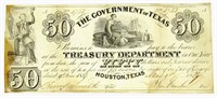 THE GOVERNMENT of TEXAS $50 OBSOLETE NOTE