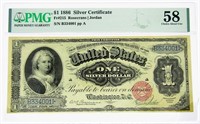 1886 $1 "MARTHA WASHINGTON" NOTE PMG 58