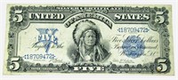 1899 $5 "INDIAN CHIEF" SILVER CERTIFICATE