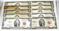 (10) $2 RED SEAL UNITED STATES NOTE