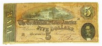 1864 $5 CONFEDERATE STATES of AMERICA