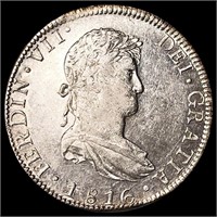 1816 Mexico Silver 8 Reales ABOUT UNCIRCULATED