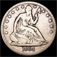 1864-S Seated Liberty Half Dollar NICELY