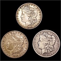 1892-1901 (3) Morgan Silver Dollars NICELY