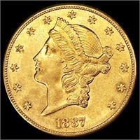 1887-S $20 Gold Double Eagle UNCIRCULATED