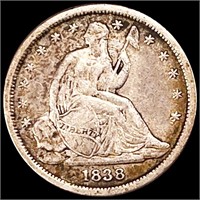 1838 Sml Stars Seated Liberty Dime LIGHTLY