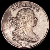 1800 Draped Bust Half Cent CLOSELY UNCIRCULATED