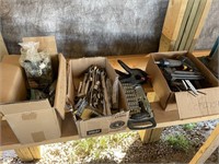 3 BOXES CONTENTS: WRENCHES, FILES, BRAD NAILER,
