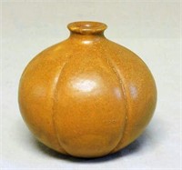Grueby Pottery Spherical Lobed Vase.