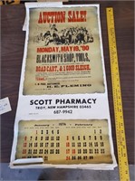 Ephemera 1974 pharmacy calendar w 19th c prints