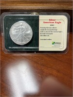 2001 BU 1 oz American Silver Eagle .999 coin