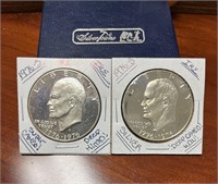 Lot of 2 1976 Silver Proof Eisenhower Dollar Coins