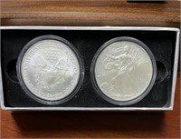 SET of 2 UNC 2007 1oz .999 American Silver Eagles