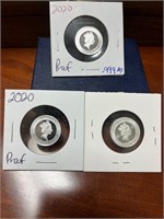(3) 2020 East India Company 1/10 oz .999 Silver