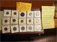 15pc foreign coin collection some silver 1919 - 92