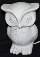 White Pottery Owl Night Light