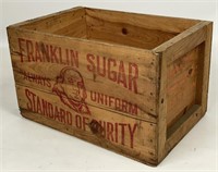Large Vintage Franklin Sugar Wooden