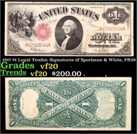 1917 $1 Legal Tender, Signatures of Speelman & Whi