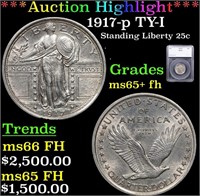 ***Auction Highlight*** 1917-p ty i Standing Liber