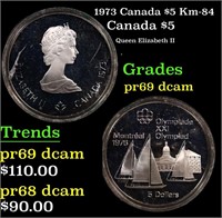 Proof 1973 Canada $5 Km-84 Grades GEM++ Proof Deep