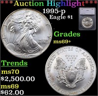 ***Auction Highlight*** 1995-p Silver Eagle Dollar