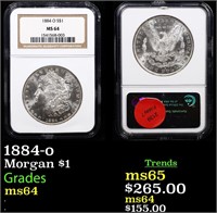NGC 1884-o Morgan Dollar $1 Graded ms64 By NGC