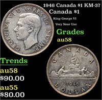 1946 Canada $1 KM-37 Grades Choice AU/BU Slider