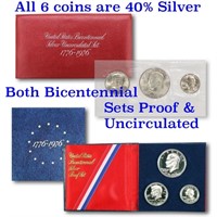 Set of Uncirulated and Proof 1776-1976 Silver Bice