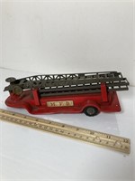 Vintage tin plate fire trailer