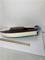 Vintage wooden boat with battery operated motor