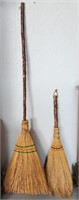 2 Vintage Hand Made Brooms