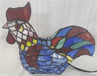 Leaded Glass Rooster Lamp