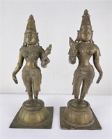 Antique Bronze Deeplakshmi Lakshmi Figure Set