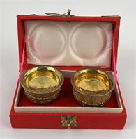 Chinese Brass and Wood Presentation Cups