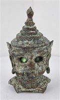 Antique Bronze Thailand Demon Statue Head