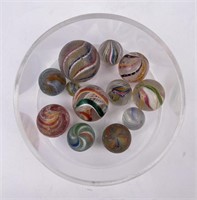 Group of Antique Glass Swirl Marbles