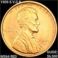 1909-S V.D.B. Lincoln Wheat Cent CHOICE BU RED