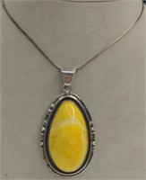 Sterling Silver Butterscotch Amber Necklace