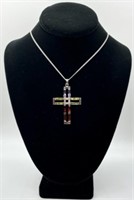 Sterling Chain With Sterling Cross Pendant