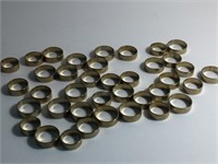 38 STAINLESS RINGS (VARIOUS DESIGNS & SIZES)