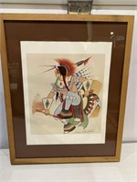 NATIVE AMERICAN PRINT "ARCHIE BLACKOWL" SIGNED