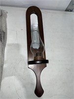 PAIR of VTG WOOD WALL SCONCES w CHIMNEYS