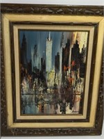 CITY ABSTRACT OIL on CANVAS - SIGNED
