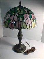 ANOTHER PINK & GREEN STAINED GLASS LAMP