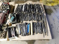 Pallet of large drill bits and reamers