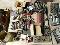 Pallet of misc. cutters, clamps,