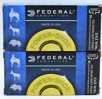 40 Rounds of Federal Power-Shok .243 Win Ammo