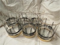 6 - VINTAGE CULVER OIL DERRICK GLASSES