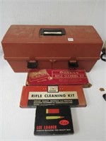 2 - RIFLE CLEANING KITS, LEE LOADER, GUN BOX