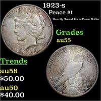 1923-p Peace Dollar $1 Grades Choice AU